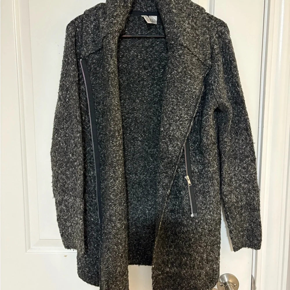 Gray Zipper Cardigan - Picture 1 of 4